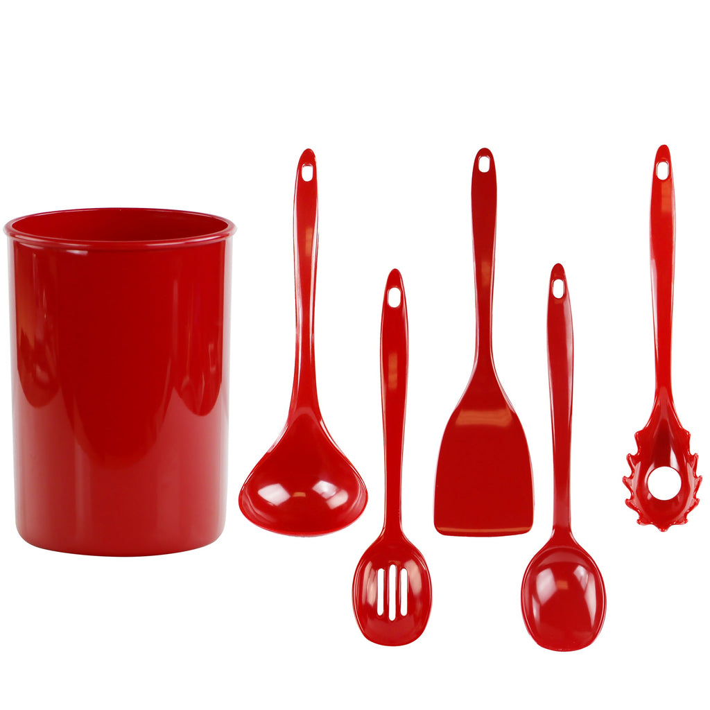 6pc Utensil Set, Red