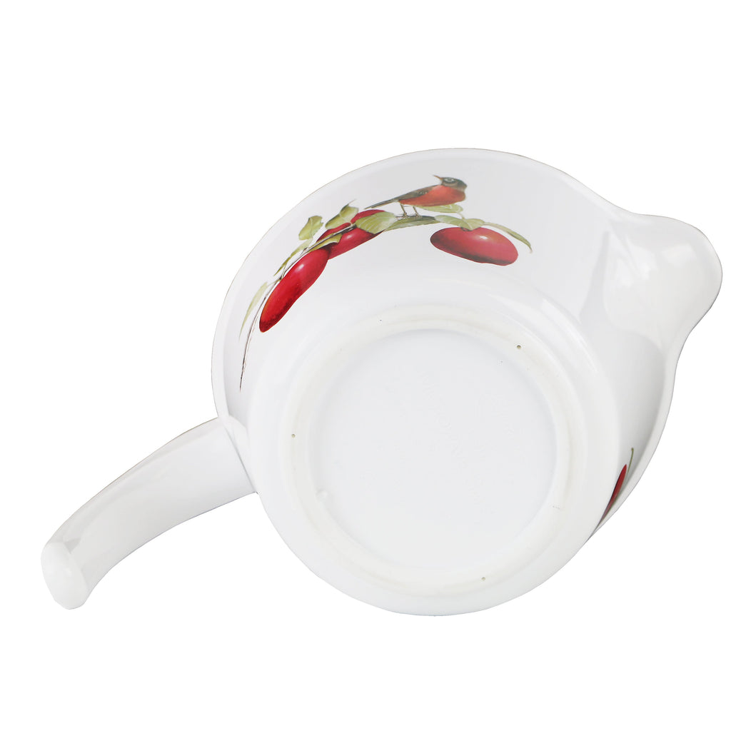 Reston Lloyd Melamine Batter Bowl with Pour Spout and Detachable Handle, Harvest Apples