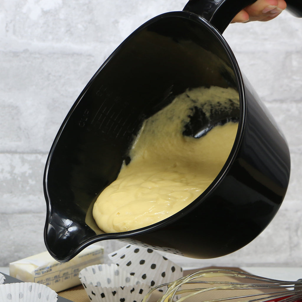 Reston Lloyd Melamine Batter Bowl with Pour Spout and Detachable Handle, Black