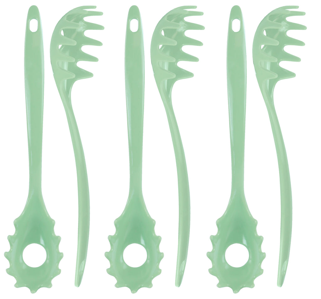 Melamine Spaghetti Fork, Seafoam