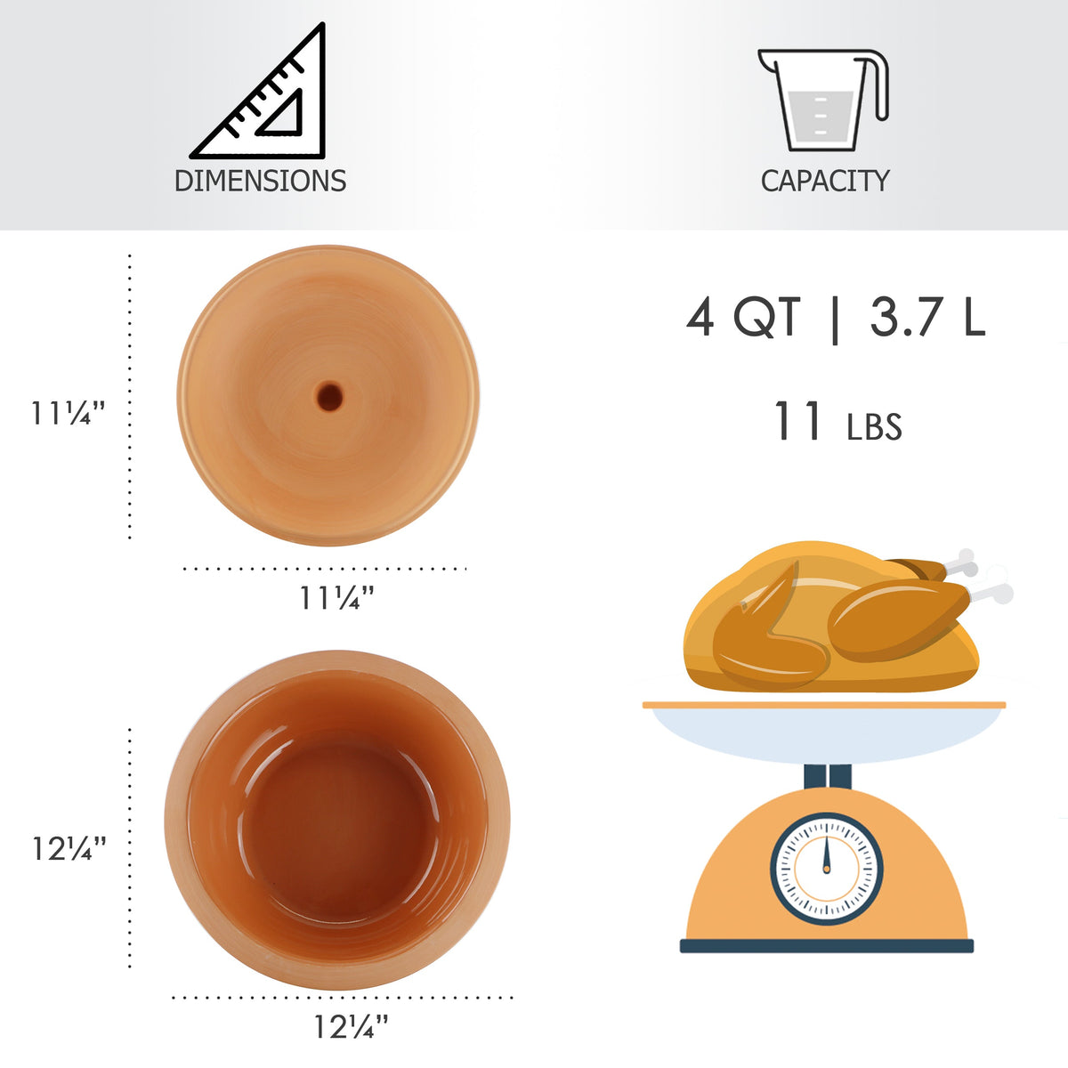 Eurita Clay Roaster Dutch Oven, 4 Quarts