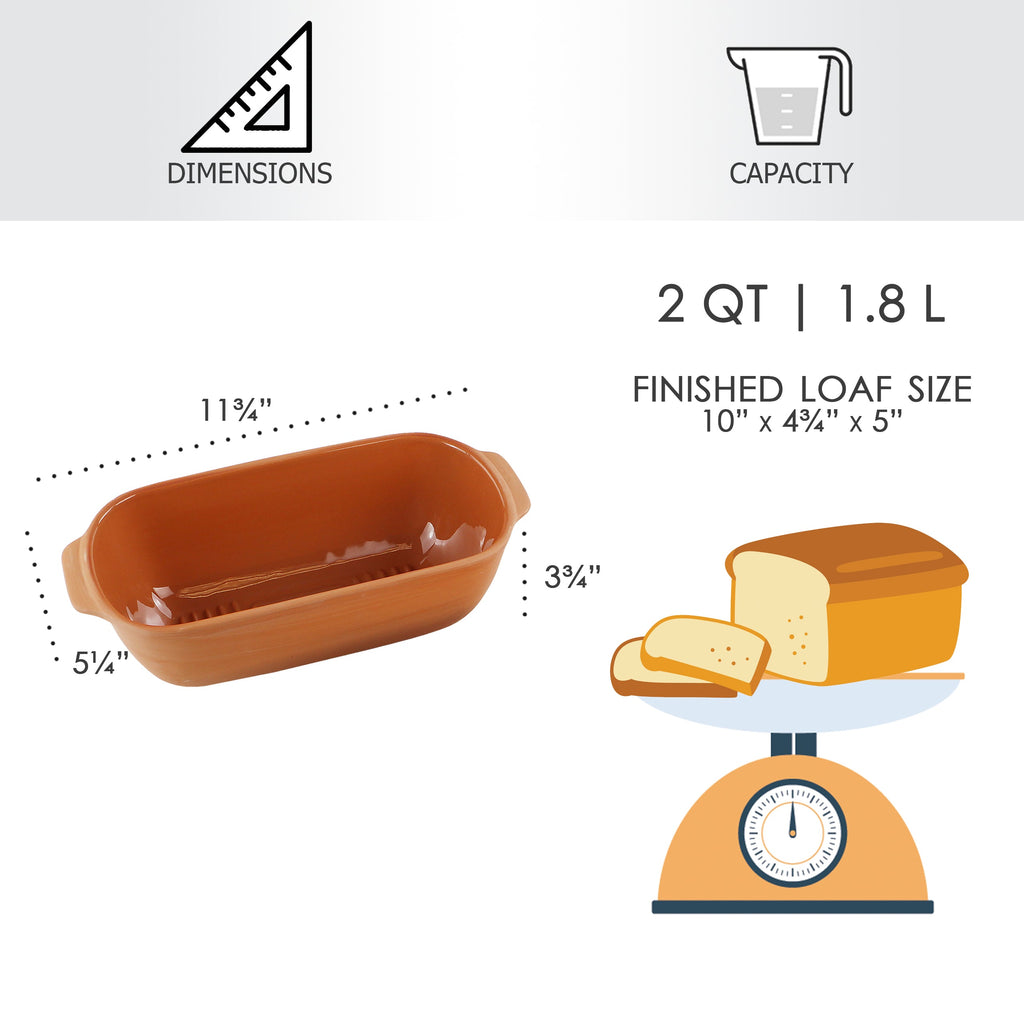 Eurita Clay Loaf Pan, 2 Quarts