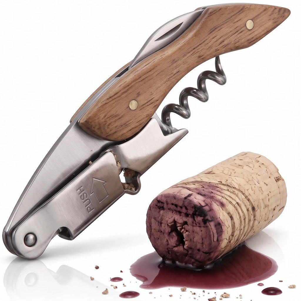 Wine Opener, Professional Waiters Corkscrew,  Bottle Opener and Foil Cutter Gift for Wine Lovers