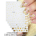 3/6 Sheets Daisy Bee Nail Stickers 5D Embossed Flower Nail Art Decals, Self-Adhesive Nail Wraps DIY Manicure Tips Decoration
