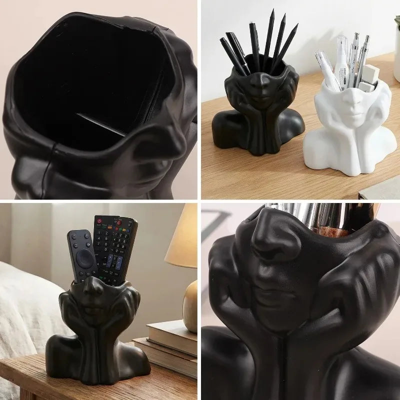 New Face Shape Makeup Brush Holder Human Body Art Styling Office Organizers Multi Makeup Brush Holder Flower Vases Storage Box