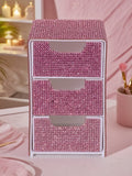 3 levels Glitter Diamond Storage Box Drawer Makeup Organizer Transparent Acrylic Cosmetic Case for Jewelry Desktop Organizer