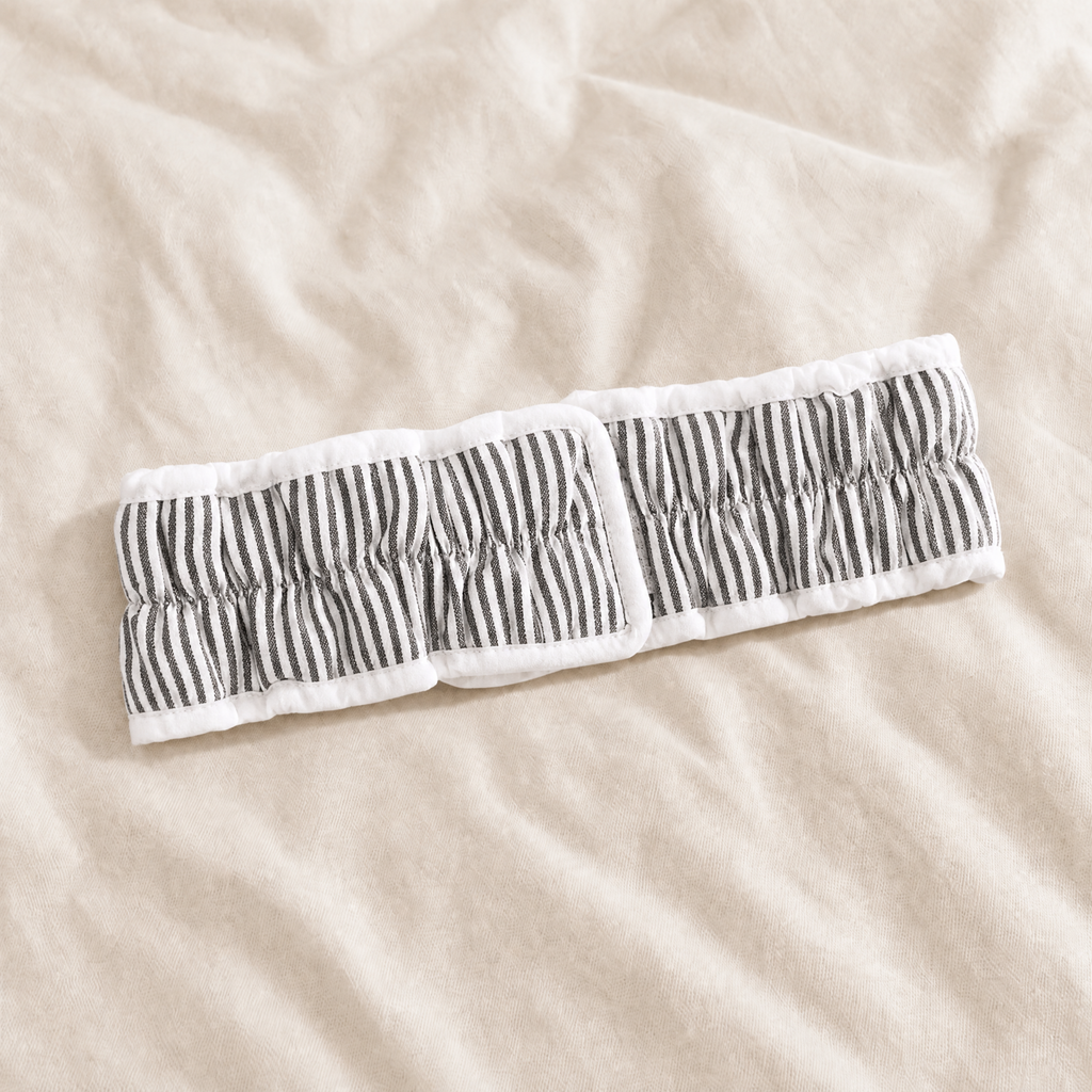 Black Seersucker Spa Headband | Hair Band for Skincare Facial After Shower