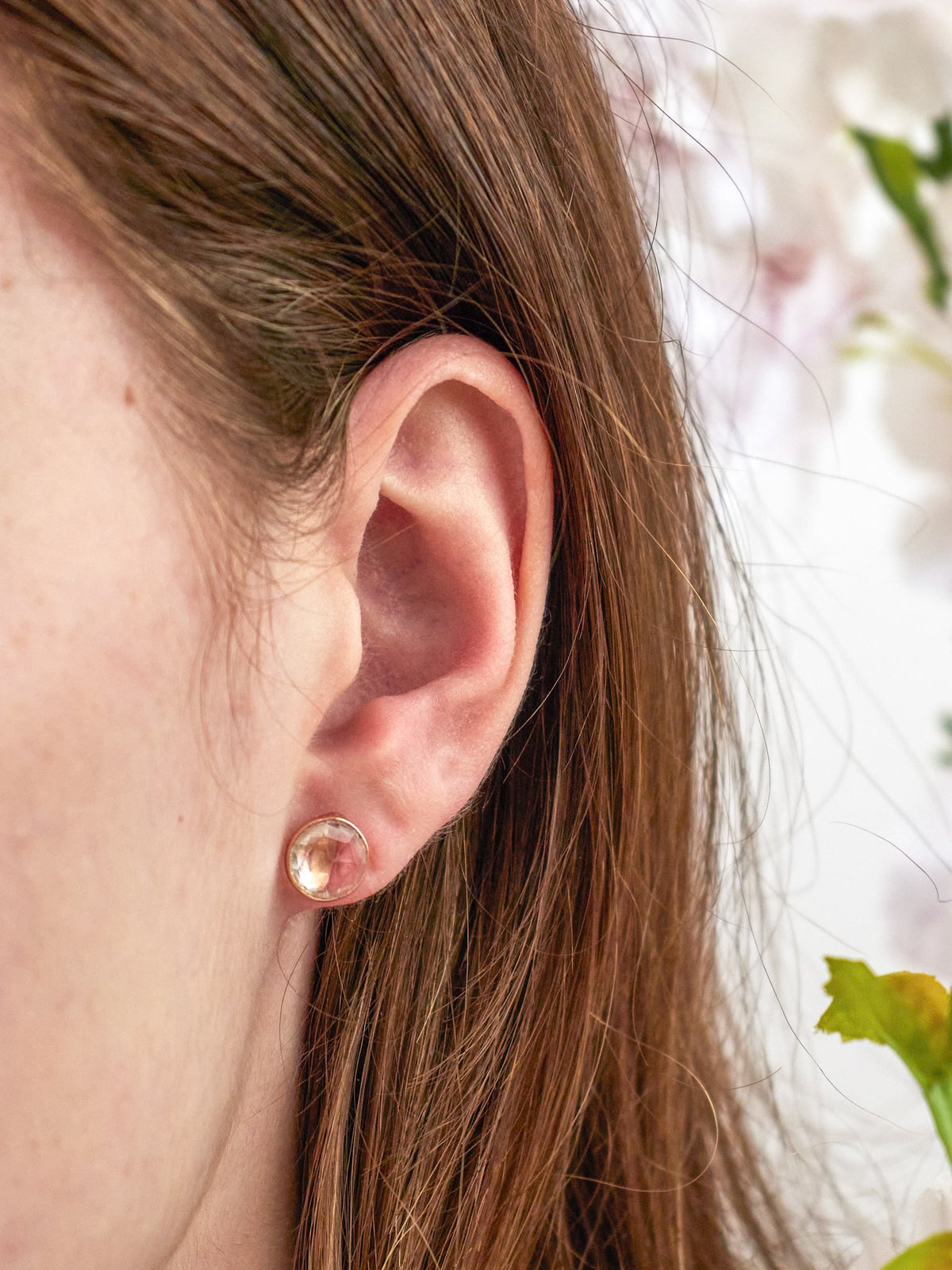 Pebble Stud Earrings - Rose Gold