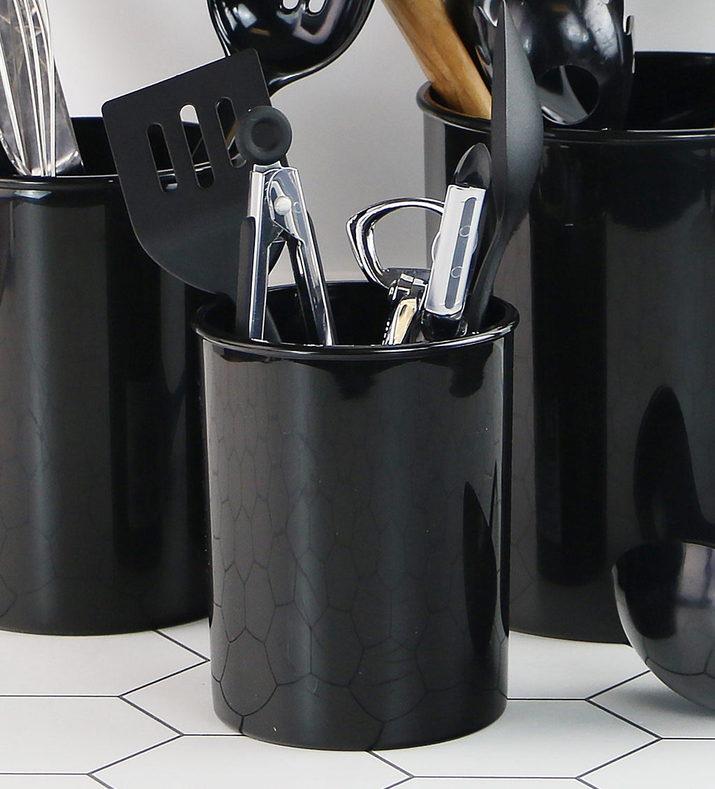 Mini Plastic Utensil Holder, Black