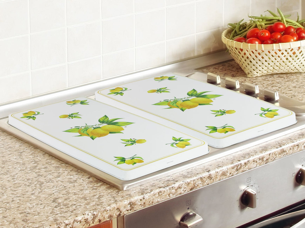 Calypso Basics by Reston Lloyd, Rectangular Tin Burner Cover, Fresh Lemons