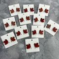 Fall Maple Leaf Earrings, Fall Wood Stud Earrings