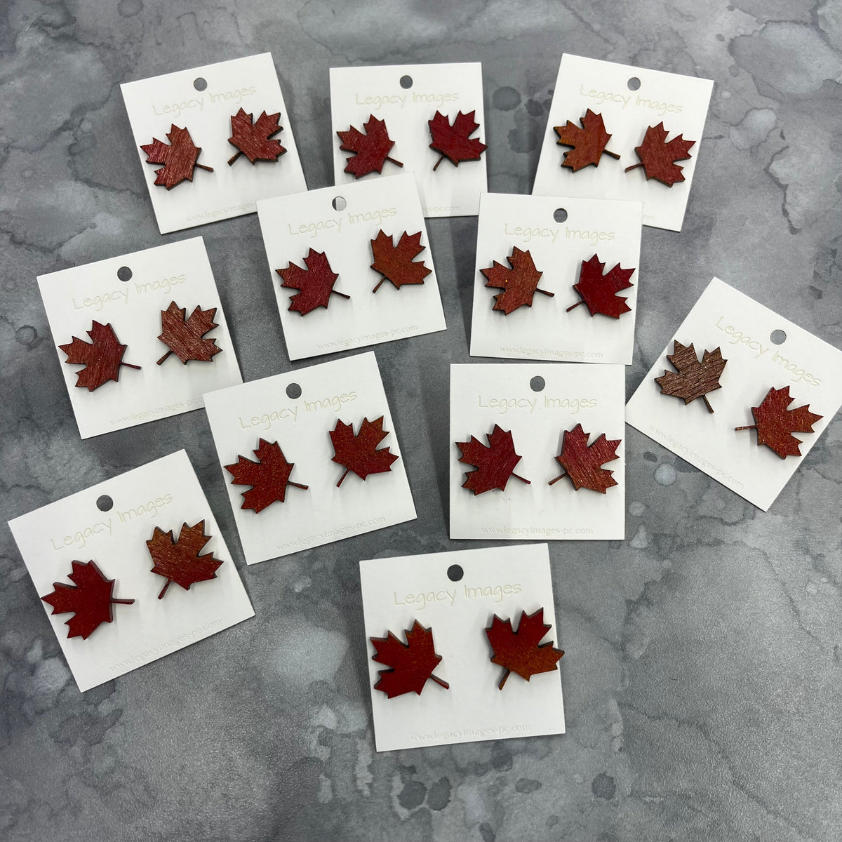 Fall Maple Leaf Earrings, Fall Wood Stud Earrings