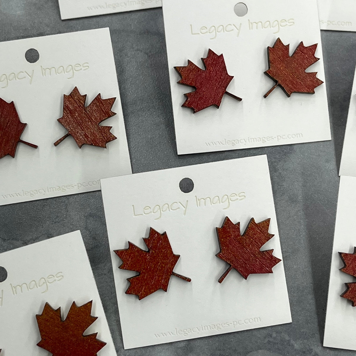 Fall Maple Leaf Earrings, Fall Wood Stud Earrings