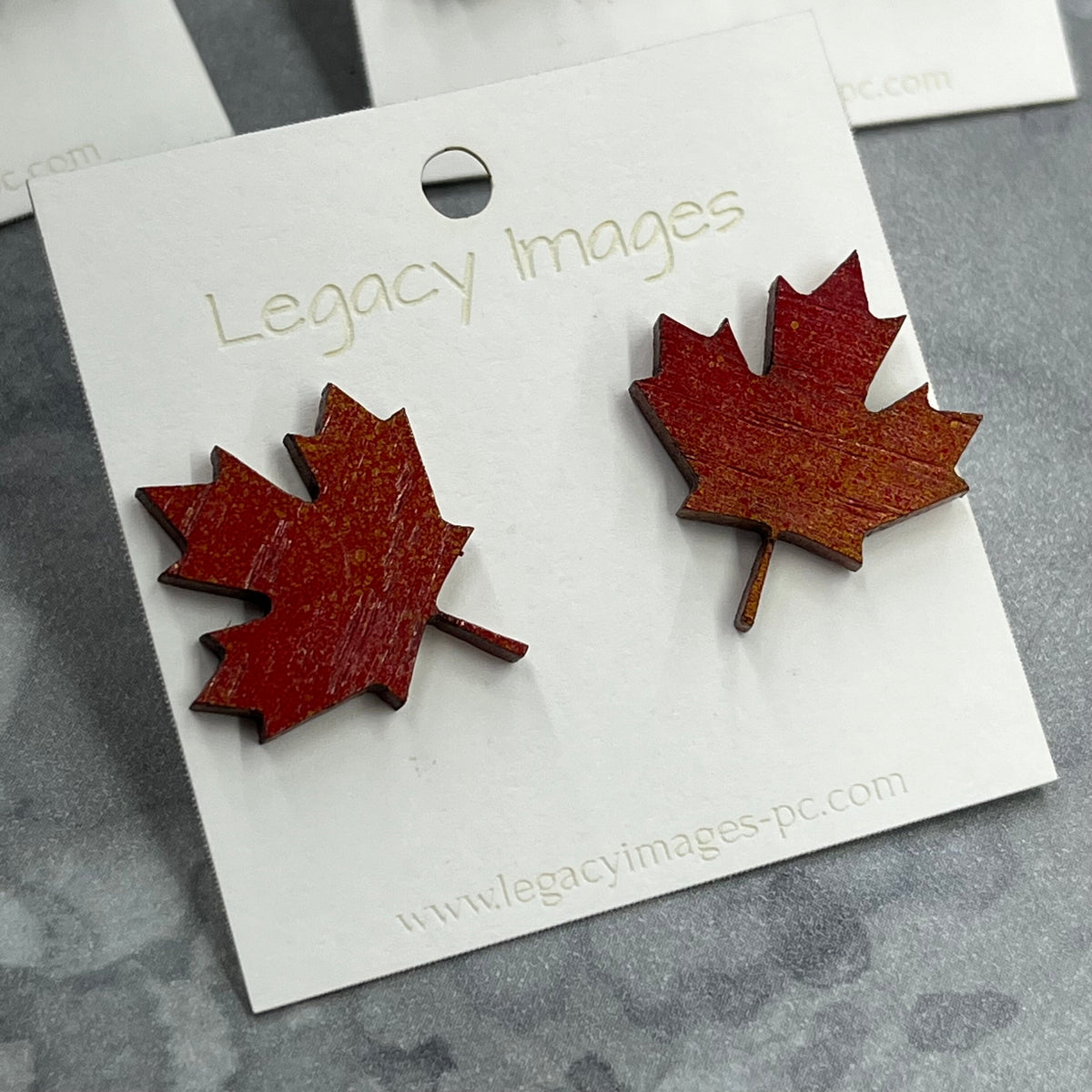 Fall Maple Leaf Earrings, Fall Wood Stud Earrings