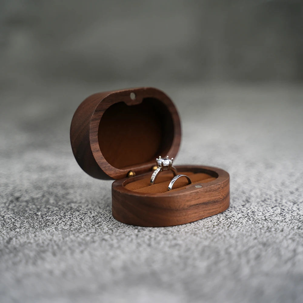 Ring Bearer Box Solid Wood Wedding Ceremony Ring Holder Engraved Name Date Rustic Gift for Ring Bearer Boy