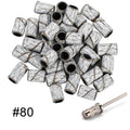 BNG 100pcs Sanding Cap Bands For Electric Manicure Machine 240/180/120/80 Grit Nail Drill Grinding Bit Files Pedicure Tool Set
