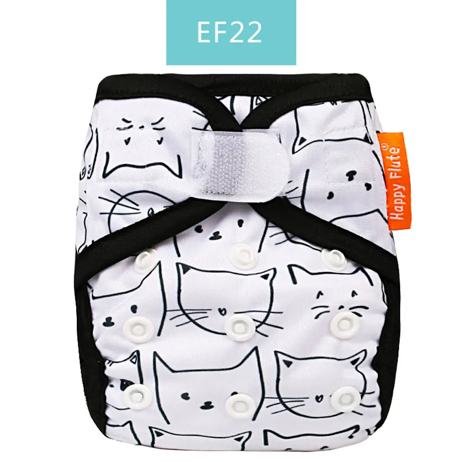 HappyFlute Newborn Tiny Diaper Cover Washable Baby Cover Cartoon Animal Adjustable Nappy Reusable Cloth Diapers Available
