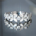 Huitan Romantic Flower Design Bridal Wedding Rings AAA White CZ Stone Luxury Accessories for Women Statement Jewelry Wholesale