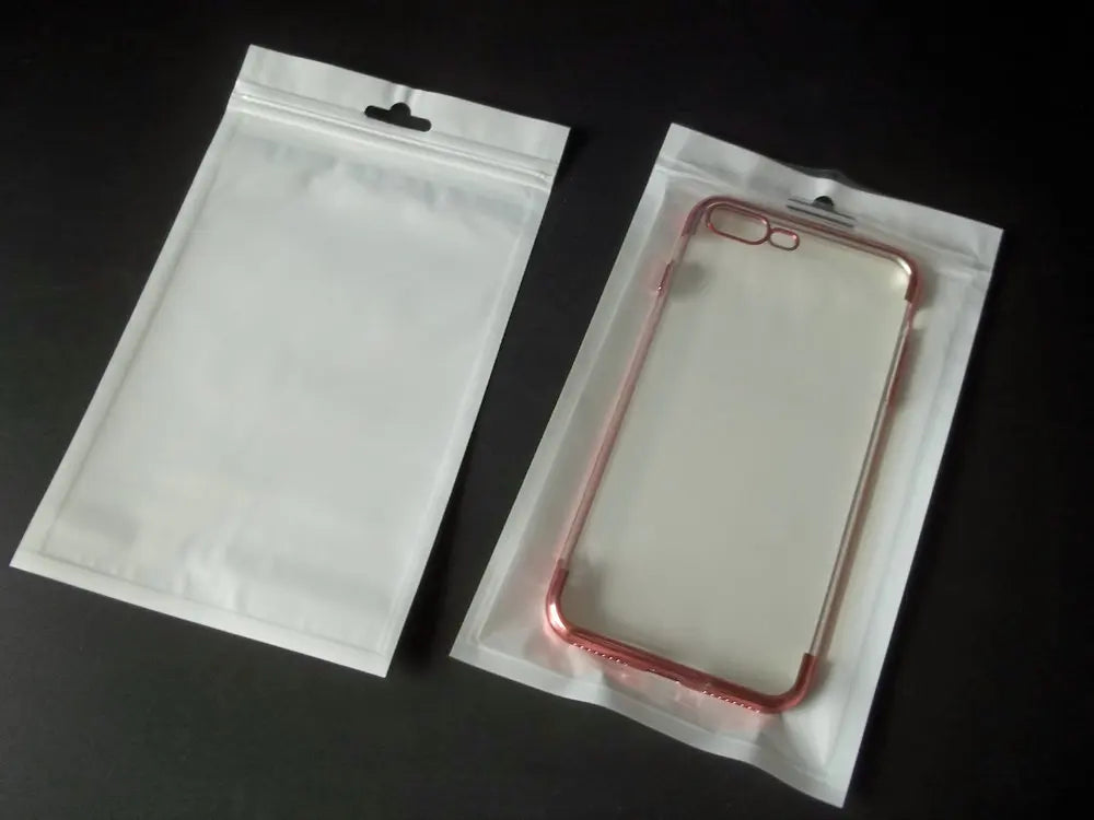 100pcs/lot White/Clear Self Seal Zipper Plastic Retail Packaging Pouch Pack Bag Zip Lock Storage Hang Hole Package Bags