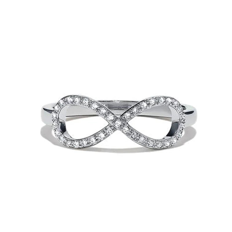 Huitan Trendy Infinity Rings Fashion Simple Accessories Lucky Upside-Down Letter Eight Shaped Women Middle Finger Rings 2019