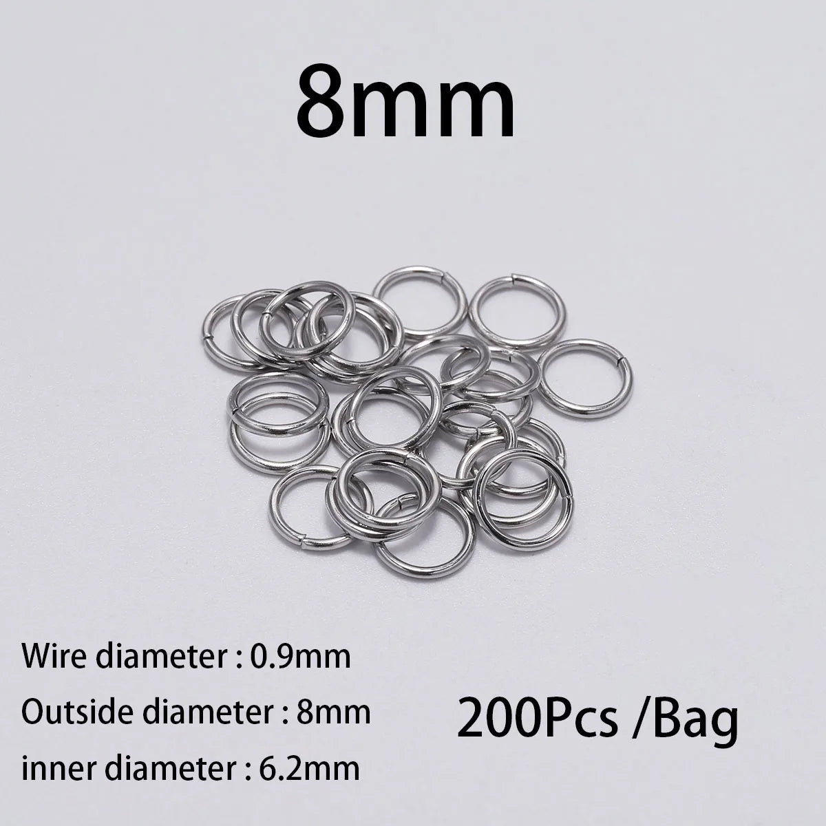 200Pcs Stainless Steel Open Jump Rings for Jewelry Making Supplies DIY Double Loops Split Rings Connectors For Jewelry Findings
