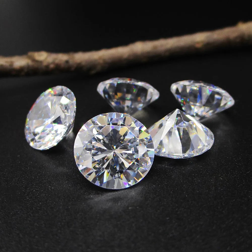 Wholesale Price 50pcs/lot 3mm 4mm 5mm (2.5~6.5mm) 5A Round Brilliant Cut Loose White Cubic Zirconia Stones CZ Gems For Jewelry