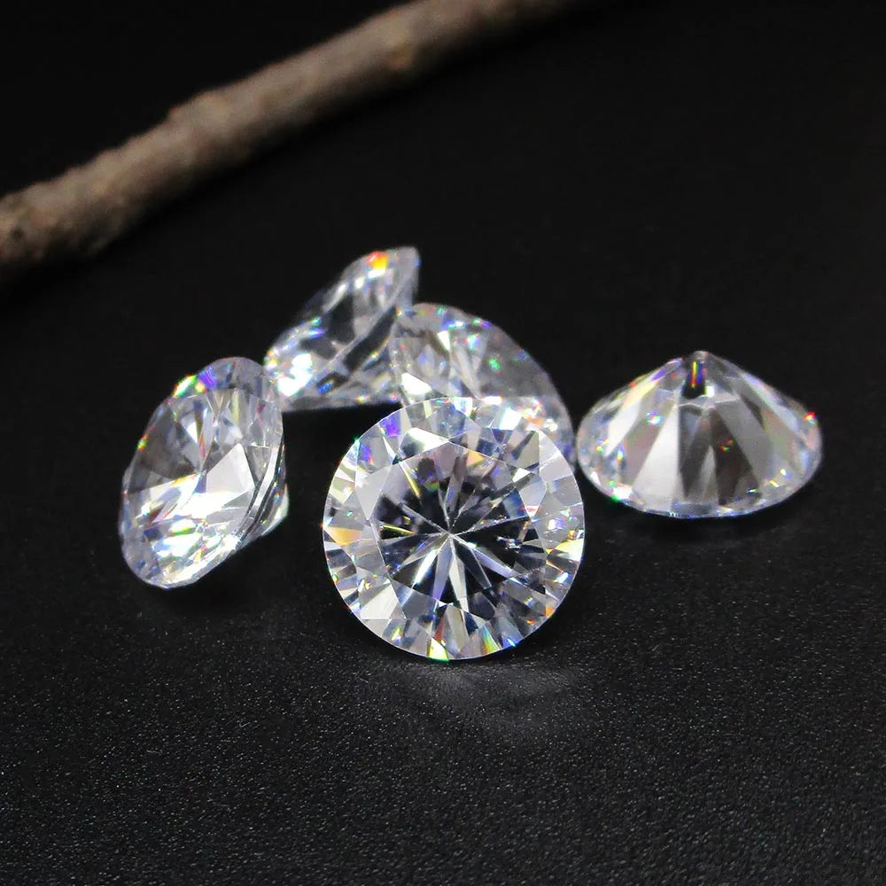 Wholesale Price 50pcs/lot 3mm 4mm 5mm (2.5~6.5mm) 5A Round Brilliant Cut Loose White Cubic Zirconia Stones CZ Gems For Jewelry