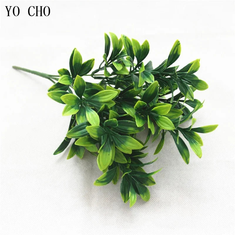 7 Branches Green  Artificial Plants Water Grass Plastic Faux Persian Grass Fern Flower Wall Accessories Garden Bushes Home Decor