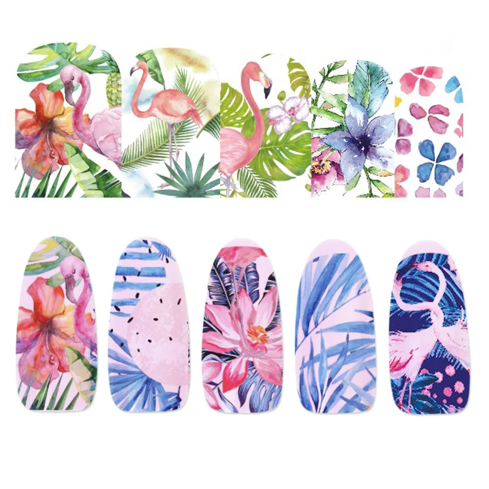 12 Designs Nail Stickers Set Mixed Floral Geometric Sexy Girl Nail Art Water Transfer Decals Tattoos Sliders Manicure