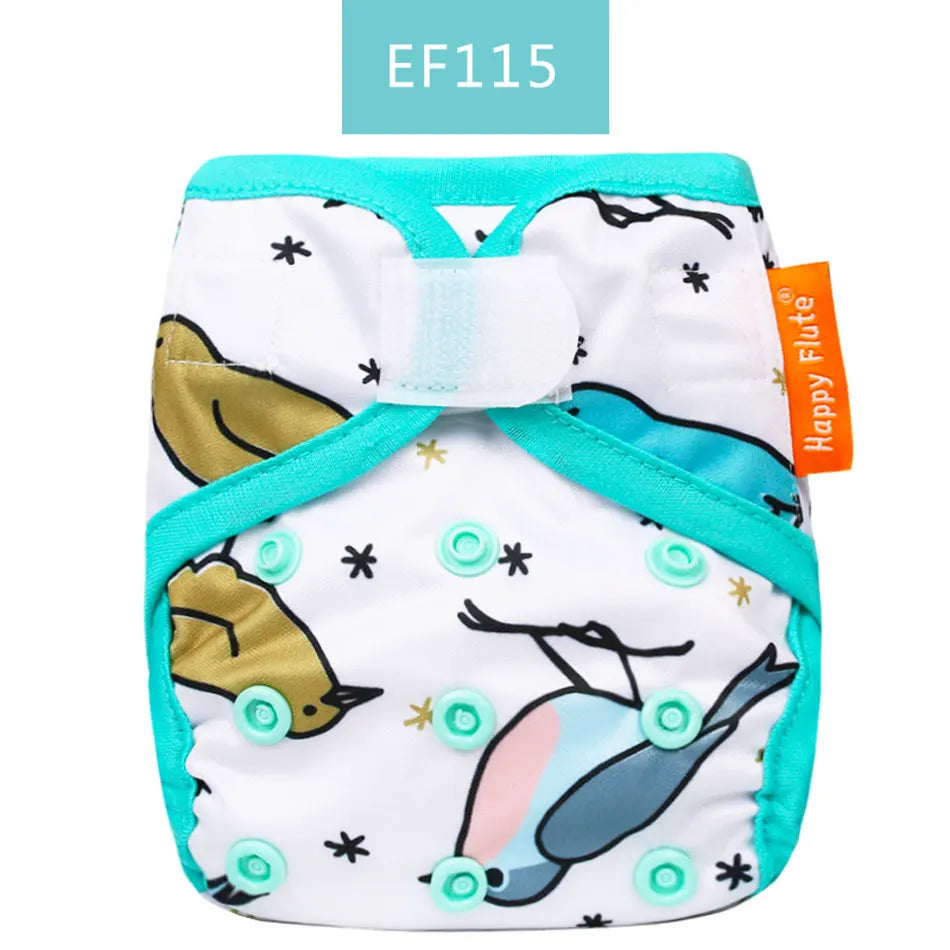 HappyFlute Newborn Tiny Diaper Cover Washable Baby Cover Cartoon Animal Adjustable Nappy Reusable Cloth Diapers Available