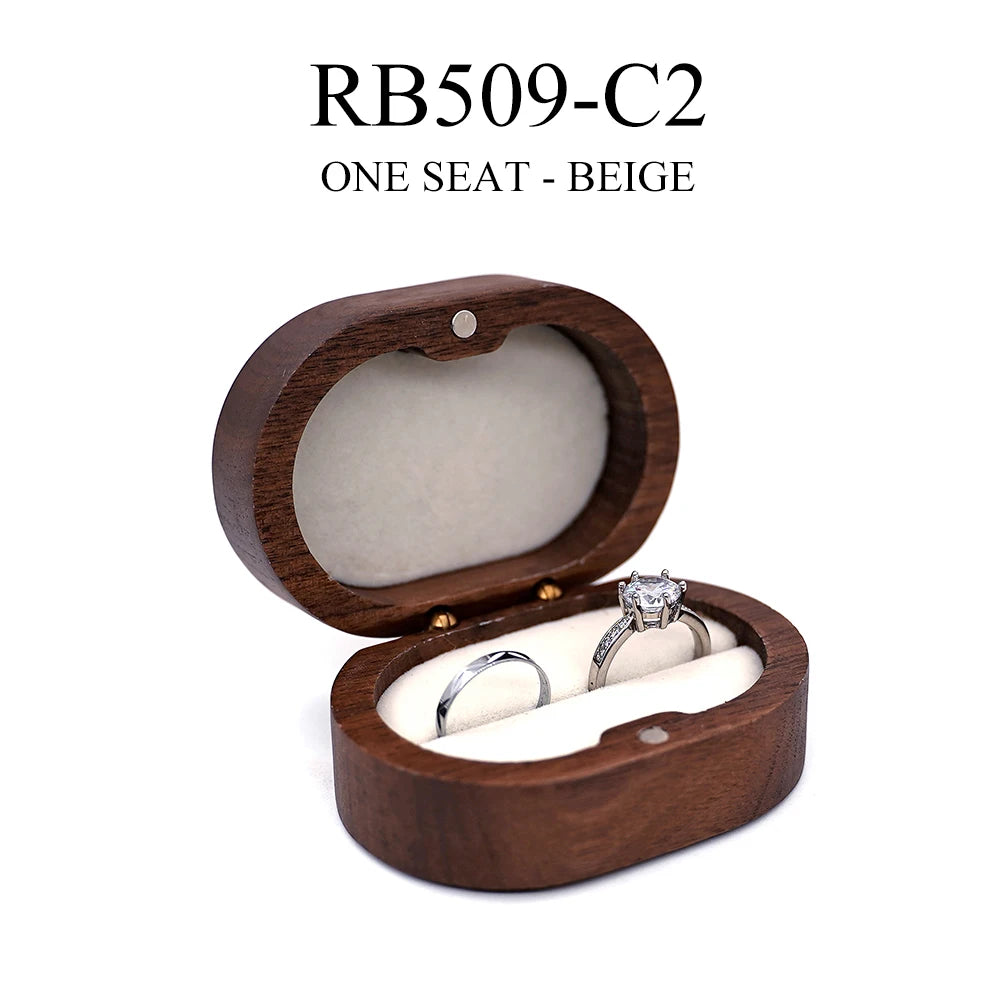 Ring Bearer Box Solid Wood Wedding Ceremony Ring Holder Engraved Name Date Rustic Gift for Ring Bearer Boy