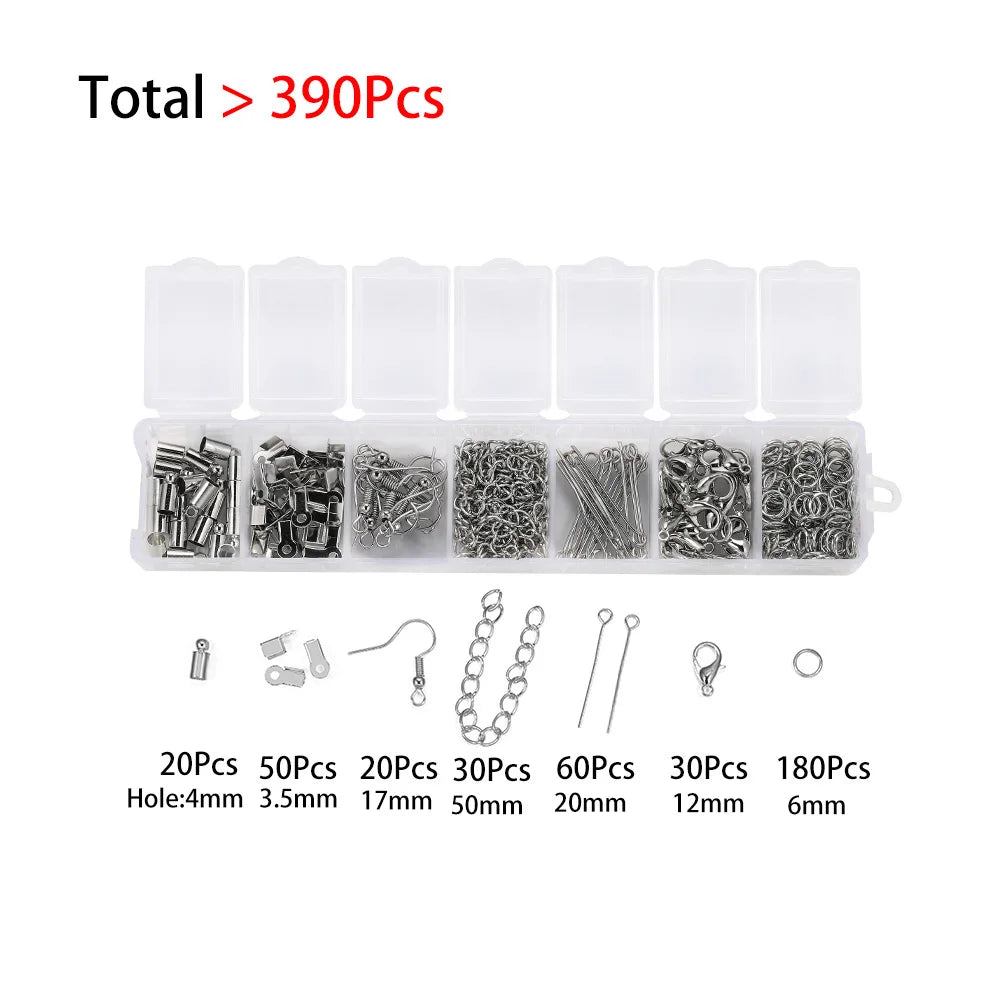Alloy Accessories Jewelry Findings Set Repair Tools Lobster Clasp Open Jump Rings Earring Hooks for DIY Jewelry Making Supplies