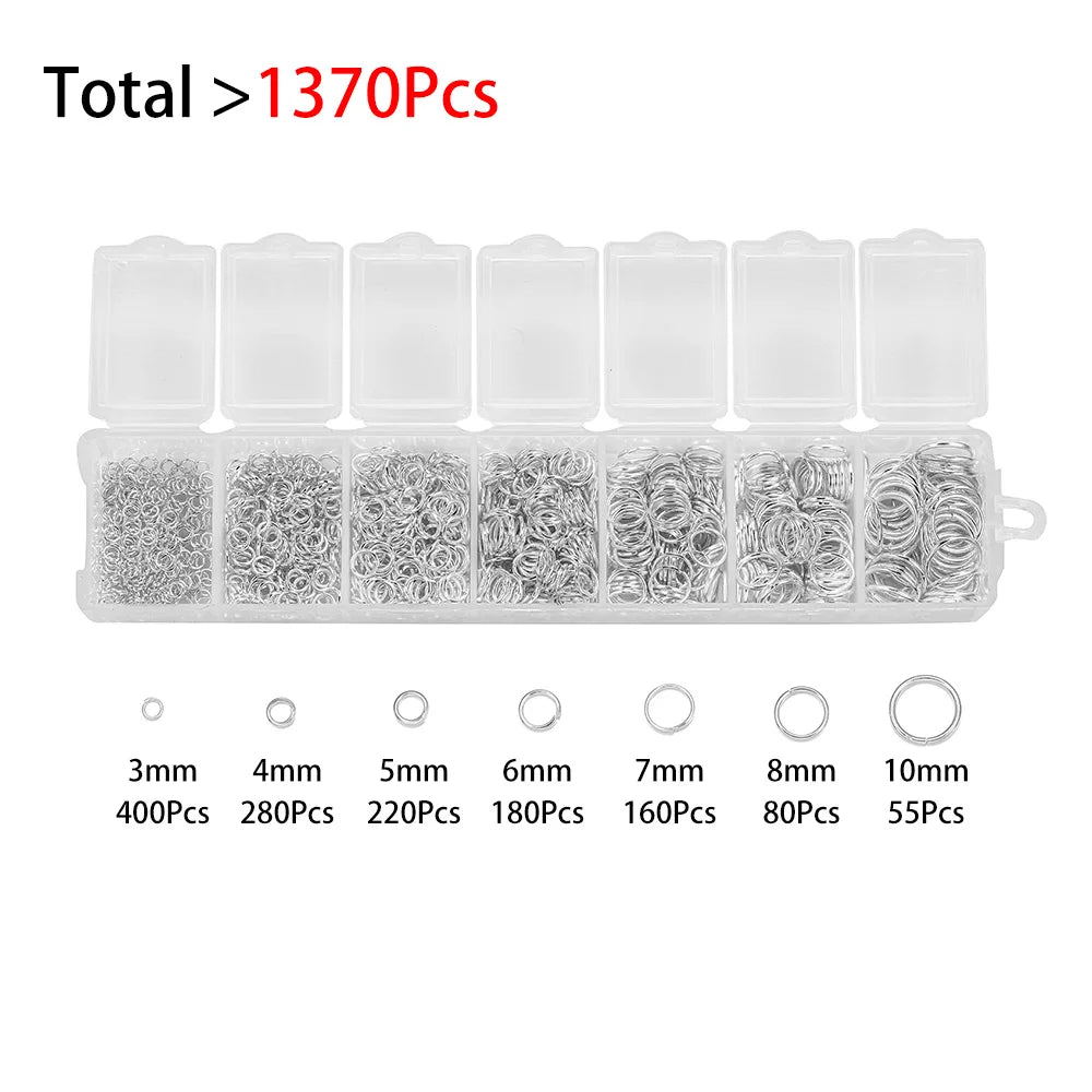 Alloy Accessories Jewelry Findings Set Repair Tools Lobster Clasp Open Jump Rings Earring Hooks for DIY Jewelry Making Supplies