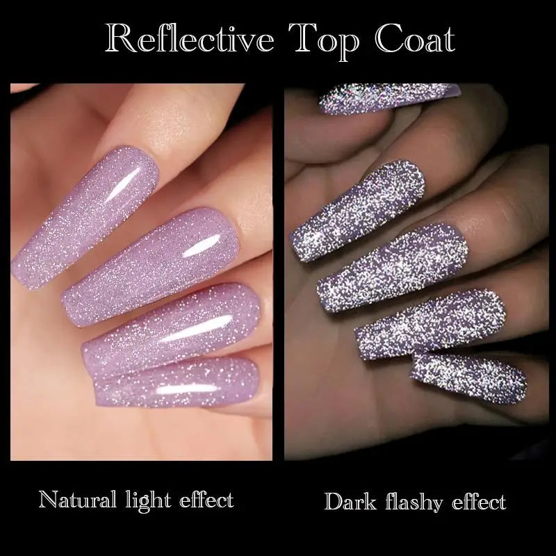 LILYCUTE 7ml Reflective Glitter Nail Gel Polish Effect Sparkling Soak Off Gel Semi Permanent For Manicure Nail Art UV Nail Gel
