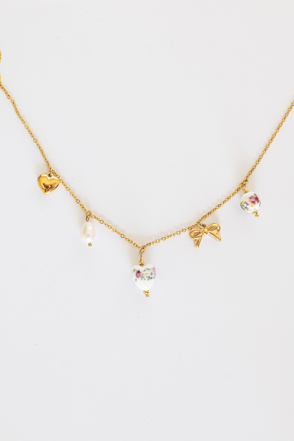 Bella Charm Necklace in Rose