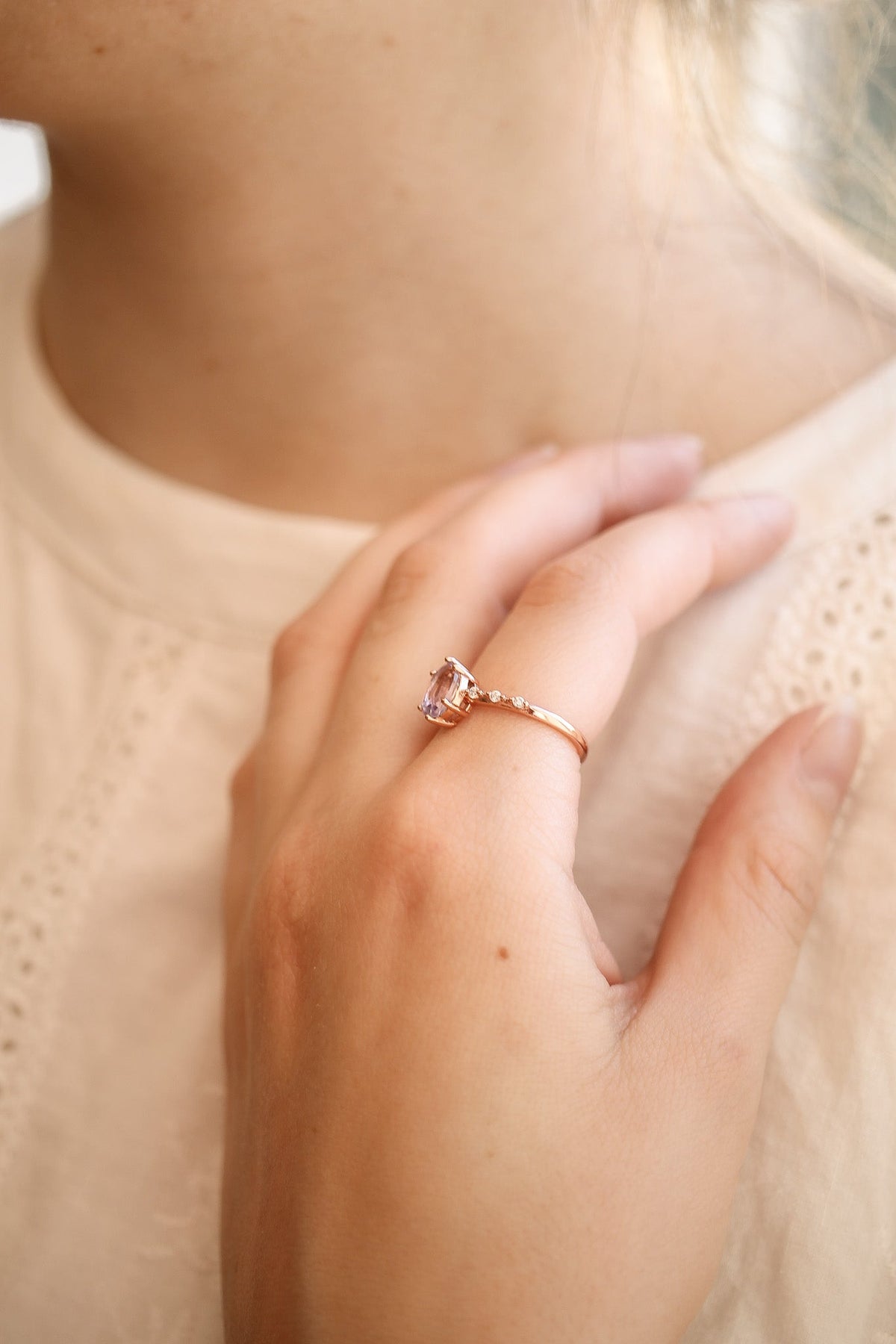 Rapunzel Ring in Lavender Quartz