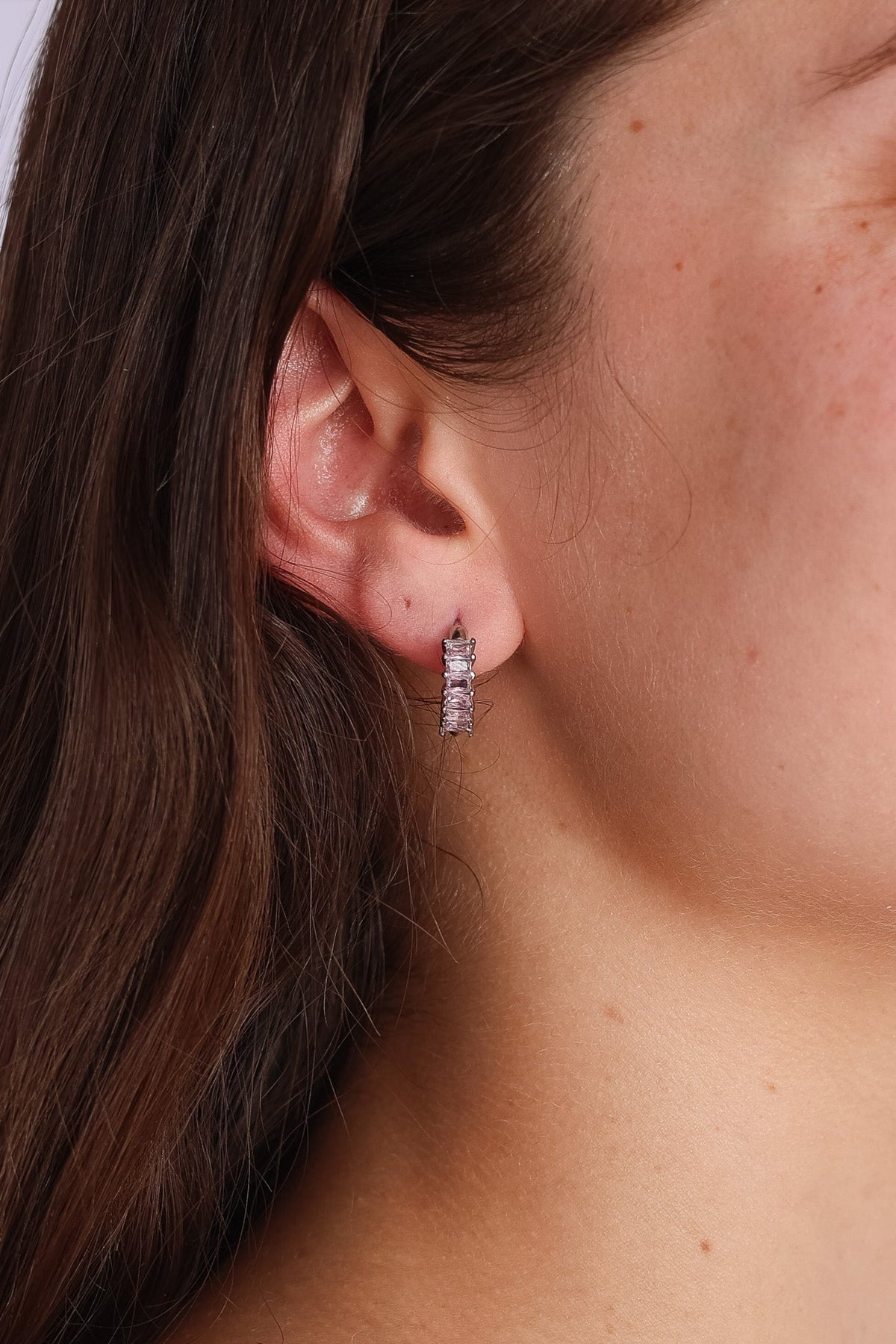 Diamond Hoop in Ballet Pink