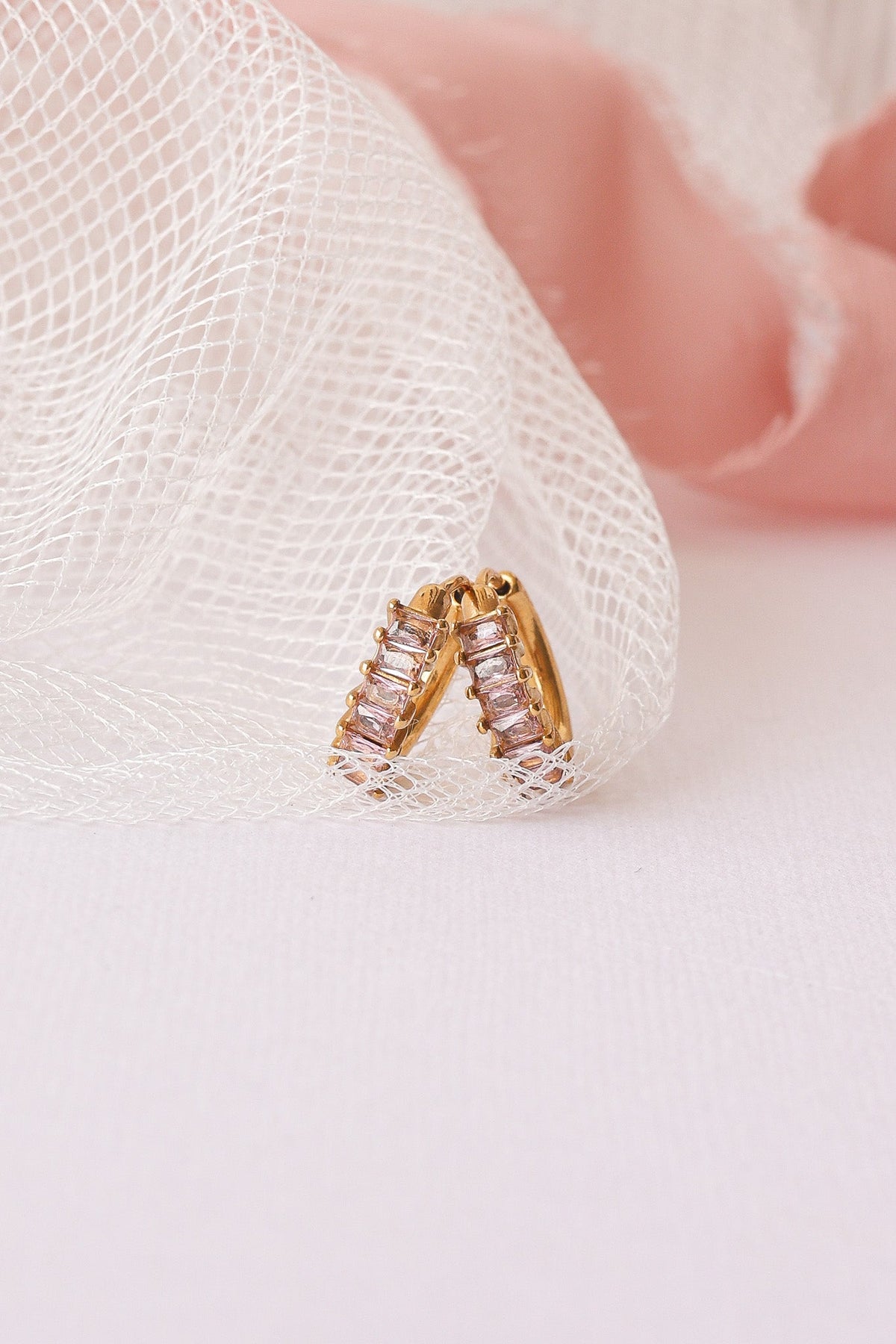 Diamond Hoop in Ballet Pink