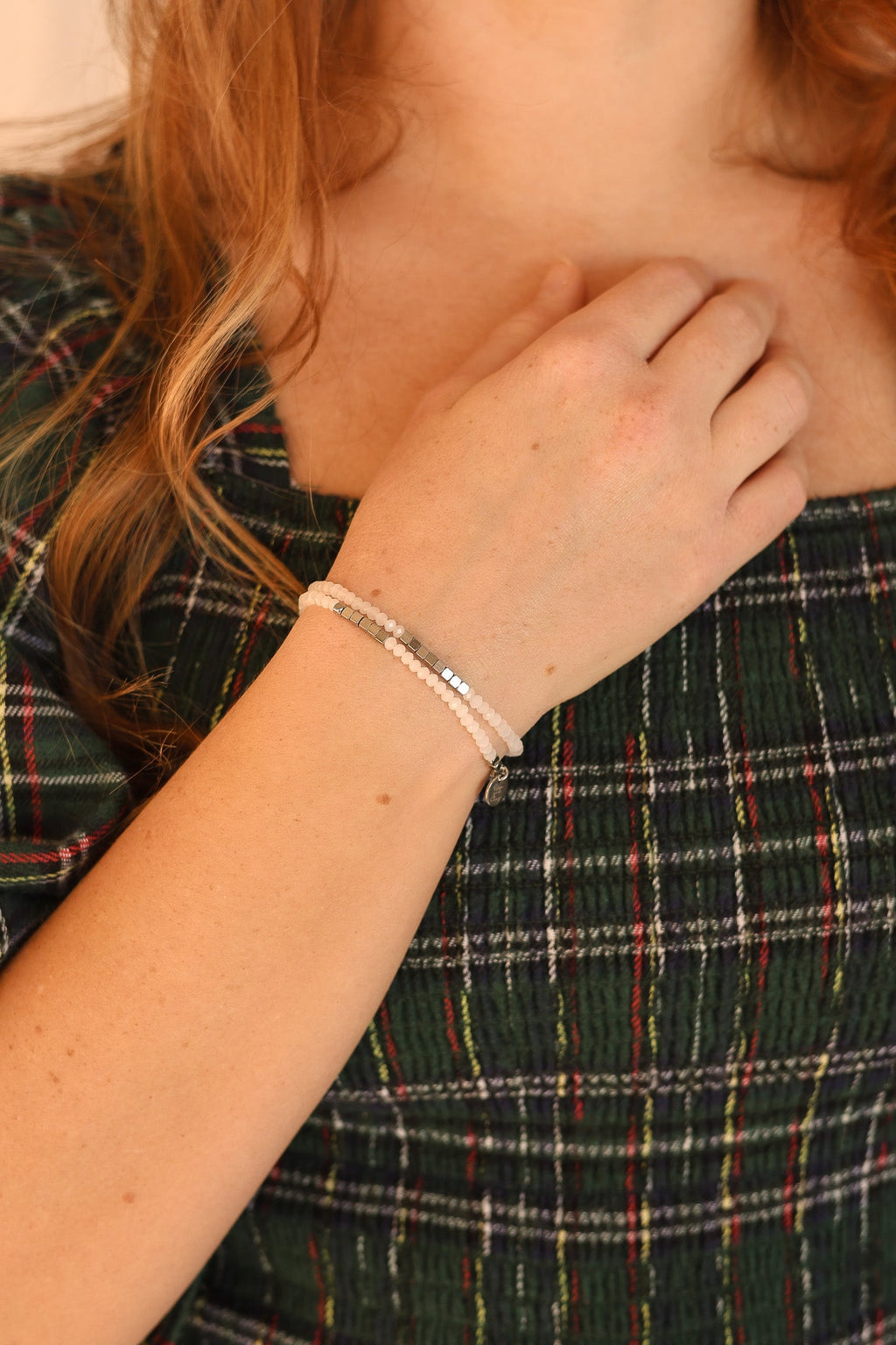 Clara Bracelet Set in White