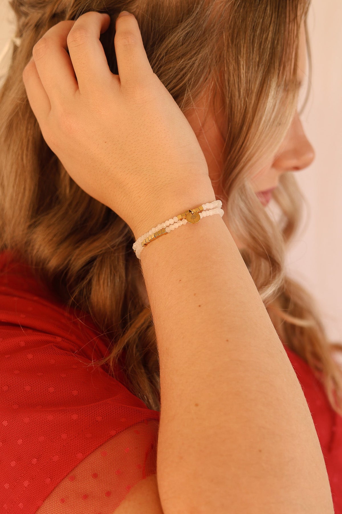 Clara Bracelet Set in White