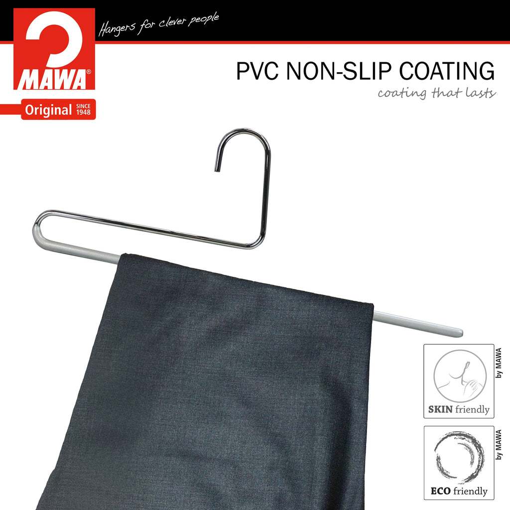 Reverse Trouser Hanger, KH-35U, Single Rod, Silver