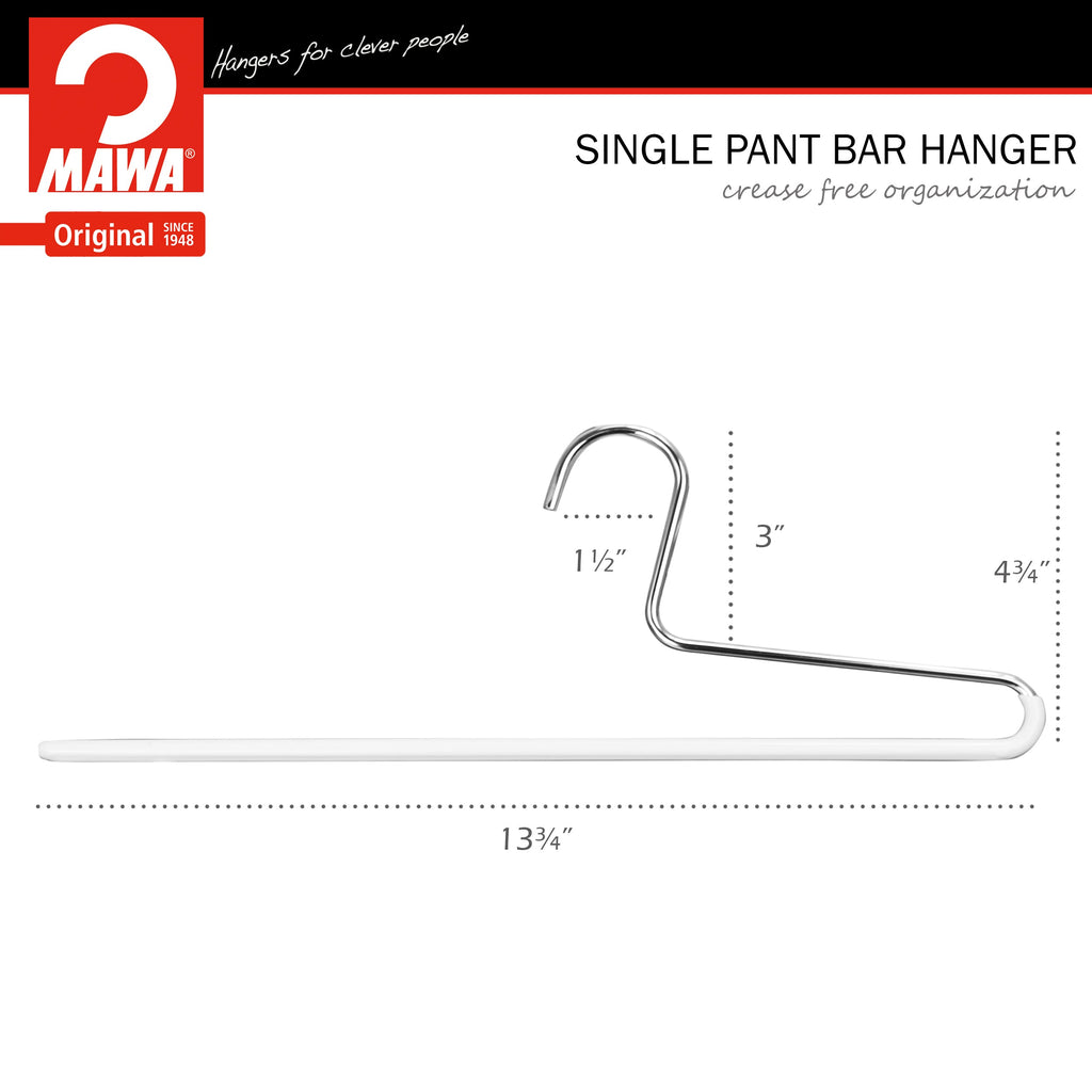 Trouser Hanger, KH-1, Single Rod, White