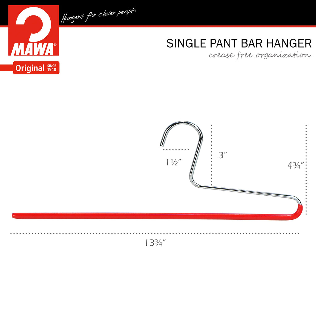 Trouser Hanger, KH-1, Single Rod, New Red