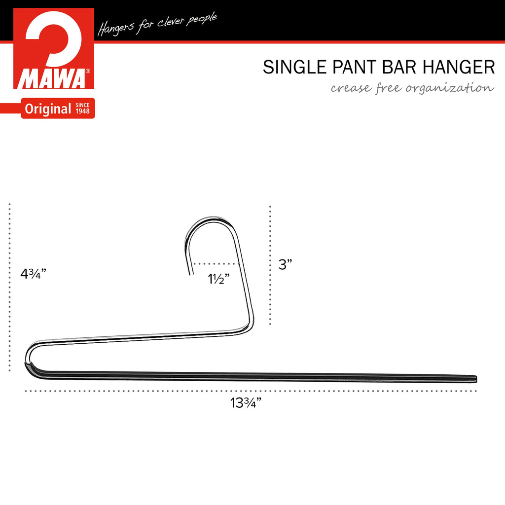 Reverse Trouser Hanger, KH-35U, Single Rod, Black
