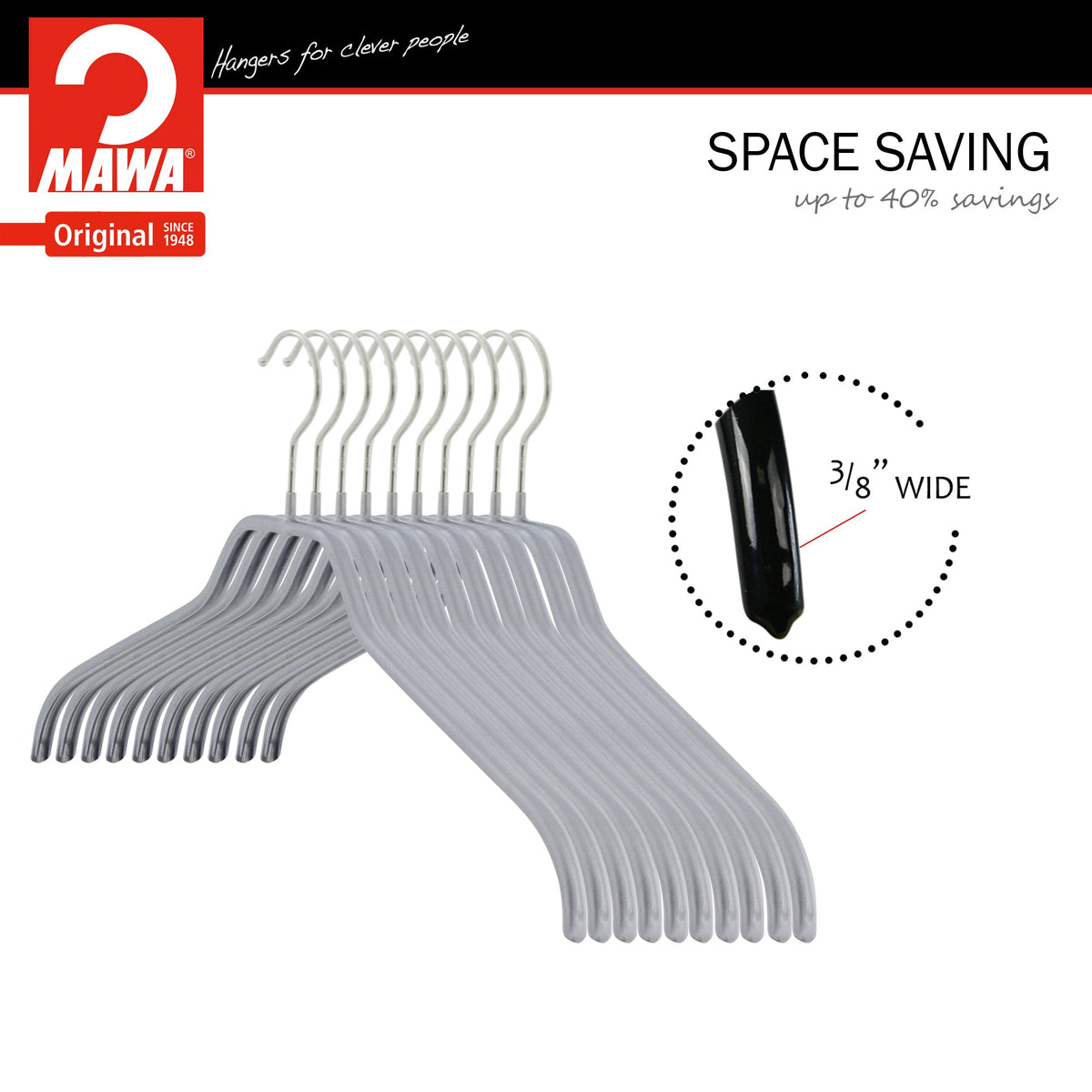 Silhouette, 36-F, Narrow Hanger, Silver