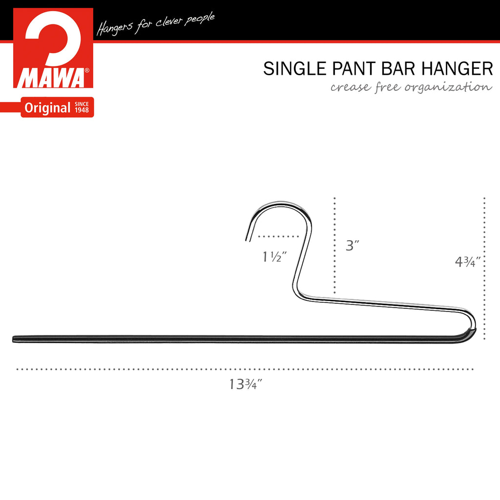 Trouser Hanger, KH-1, Single Rod, Black