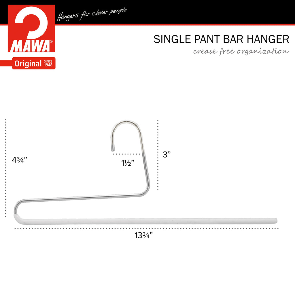 Reverse Trouser Hanger, KH-35U, Single Rod, White
