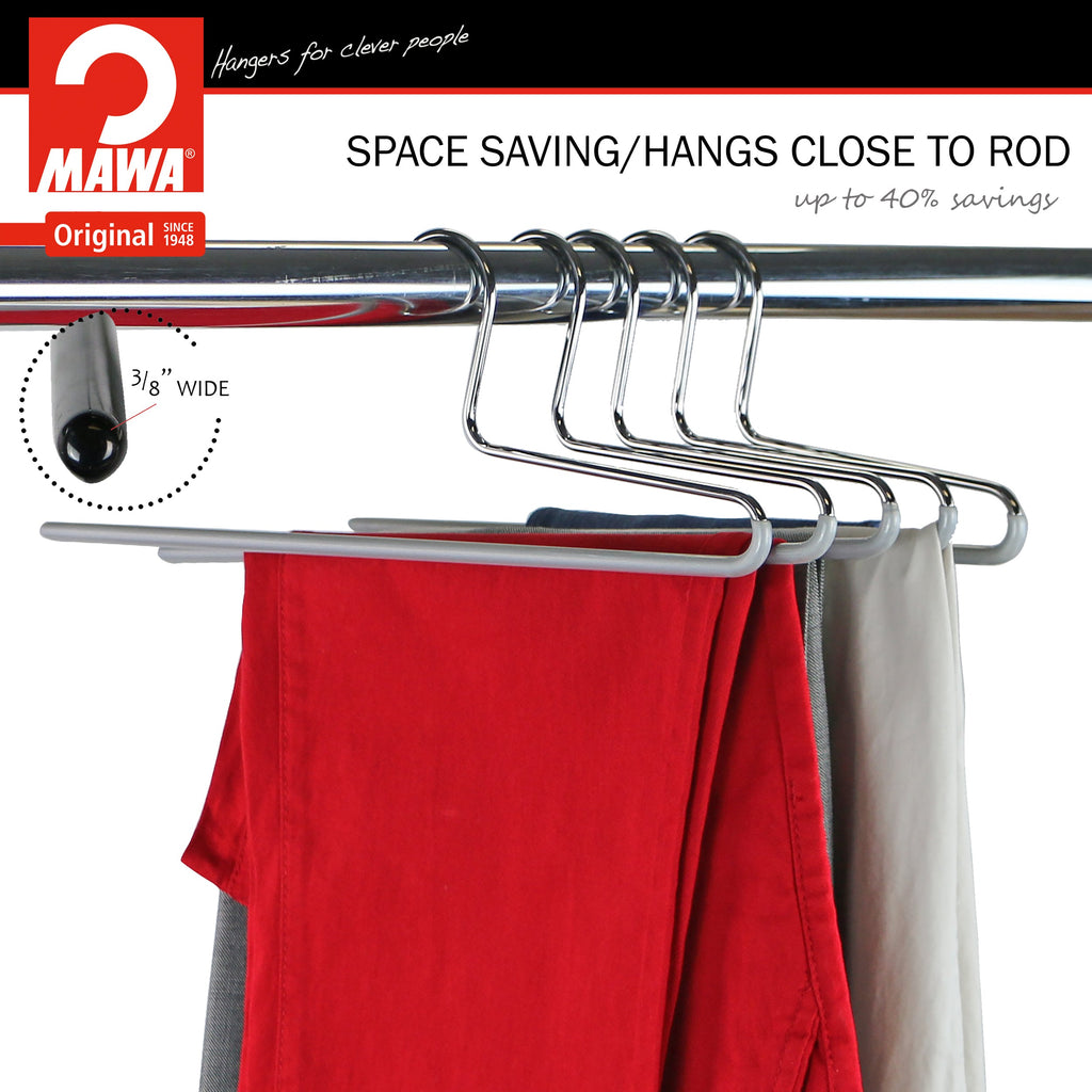 Trouser Hanger, KH-1, Single Rod, Silver
