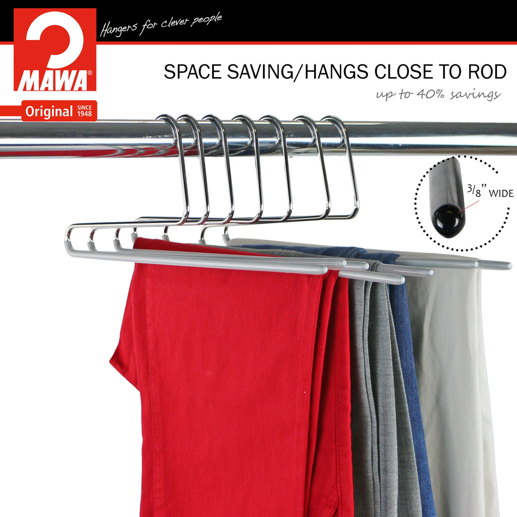 Reverse Trouser Hanger, KH-35U, Single Rod, Silver