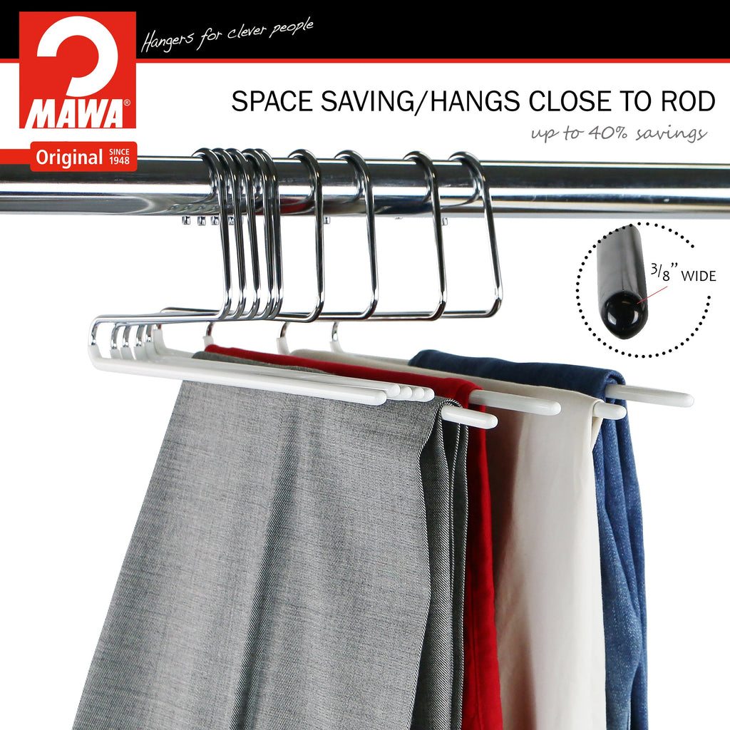 Reverse Trouser Hanger, KH-35U, Single Rod, White